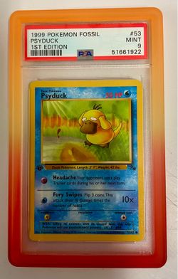 Pokeman Card - PSA Graded - 1999 Fossil #53 Psyduck 1st Edition