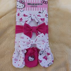 9-Set Hello Kitty Mittens, Socks, And Beanies - New