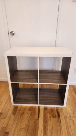 Ikea Kallax Square Shelves white and gray wood