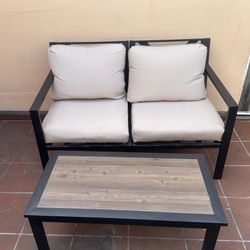 Outdoor Wayfair Loveseat, Table,  and Covers