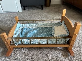 Custom handcrafted, doll rocking crib