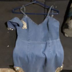 Denim And Diamond Dress With Denim And Diamond Mask