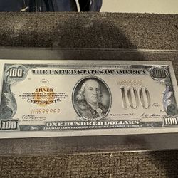 Superb .999 fine Silver Clad 1928 Old $100 Banknote Bill 