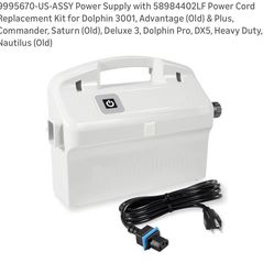 Power Supply with 2LF Power Cord Replacement Kit for Dolphin 3001, Advantage (Old) & Plus, Commander, Saturn (Old), Deluxe 3, Dolphin Pro, DX5,