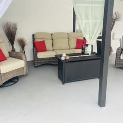 OUTDOOR PATIO FURNITURE WICKER CHAIRS SET