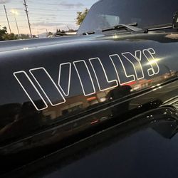JEEP “WILLY” custom HOOD 2 tone decals set of 2PC - off-road - Cherokee