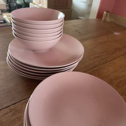Baby Pink Set Of 6 Dishes 