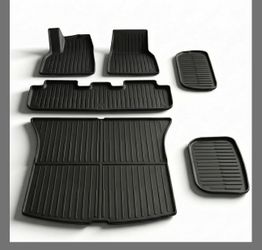 6 Pcs For Tesla Model Y Juniper Accessories 2025 2026 (Not Fit Standard) All Weather TPE Anti-Slip Floor Mats & Cargo Liner Front Frunk Rear Trunk Mat