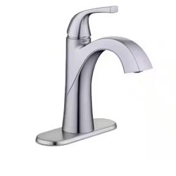 Atterbury Single Hole Single-Handle High-Arc Bathroom Faucet in Brushed Nickel