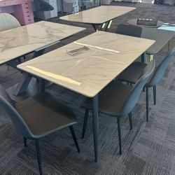Brand New 5pc Marble Modern Dining Set 