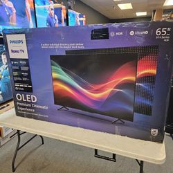 PHILLIPS 65 INCH OLED ROKU TV'S IN STOCK 120HZ HDMI 2.1 VOICE SEARCH W/WARRANTY - PAYMENT PLANS