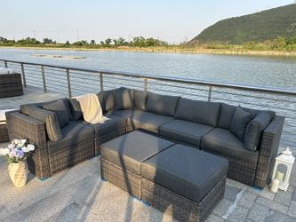 New In Box Patio Furniture Sectional 6”cushions Deep Seating 8pcs (Free Delivery)