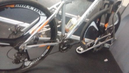 Road Bike with Orange Accents