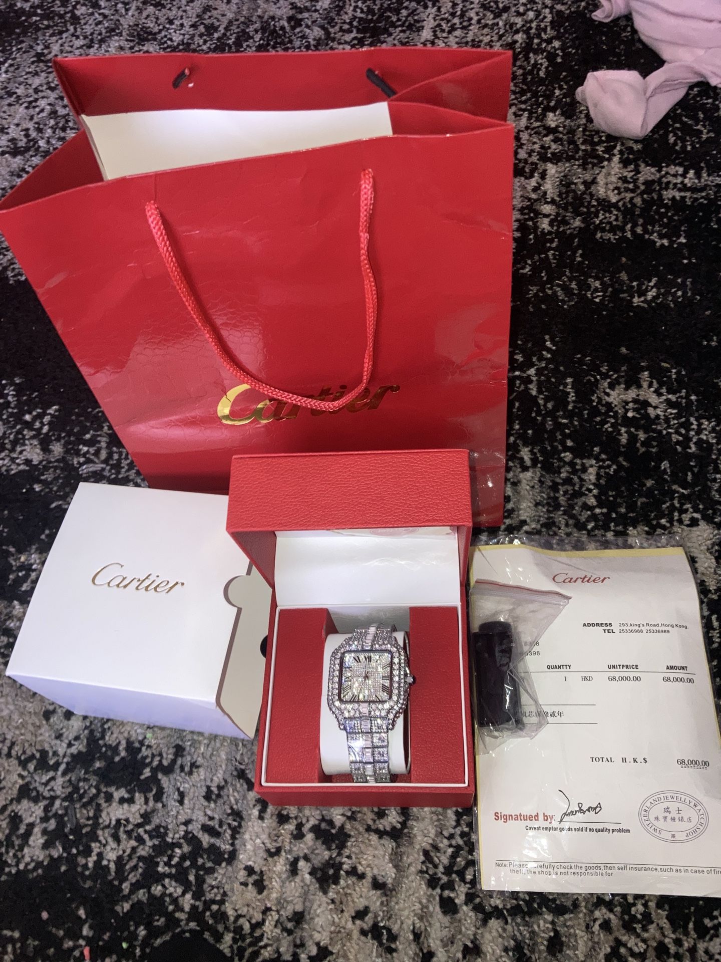 VVS Silver Moissanite Watch Roman Numeral