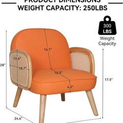 Comfy and Versatile Single Chair Sofa - Ideal for Living Room, Bedroom, Balcony - Lounge, Recline, or Nap Orange