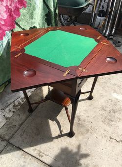 Antique Folding Victorian Card Games Table 
