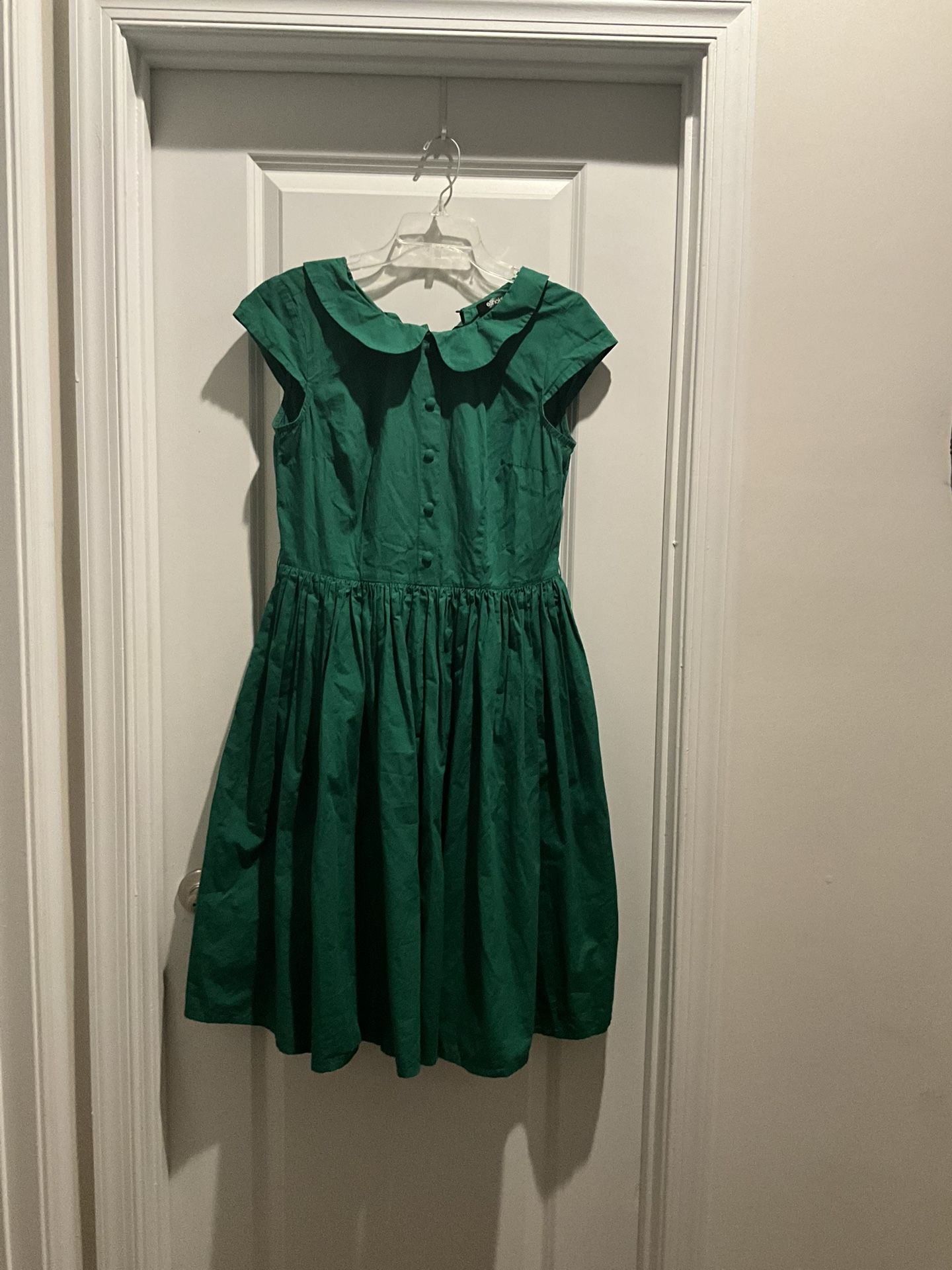 eShakti Emerald Green Sleeveless Dress