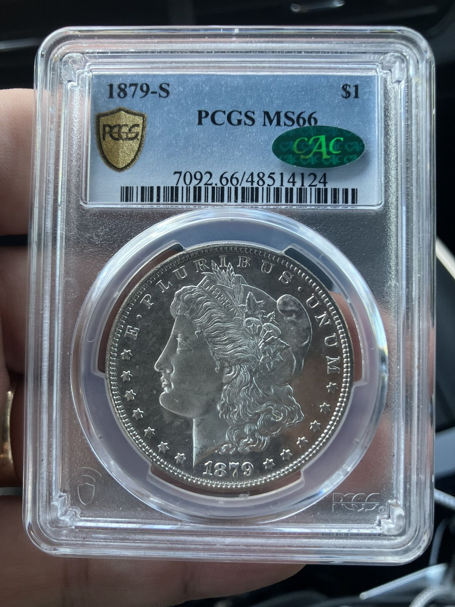 1879 S Morgan Silver Dollar PCGS MS66 CAC Super Stunner !
