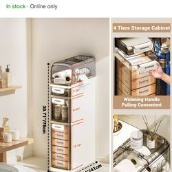 3 Tier Slim Bathroom Storage Cabinet