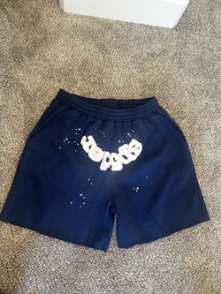 Sp5der Navy Blue Shorts