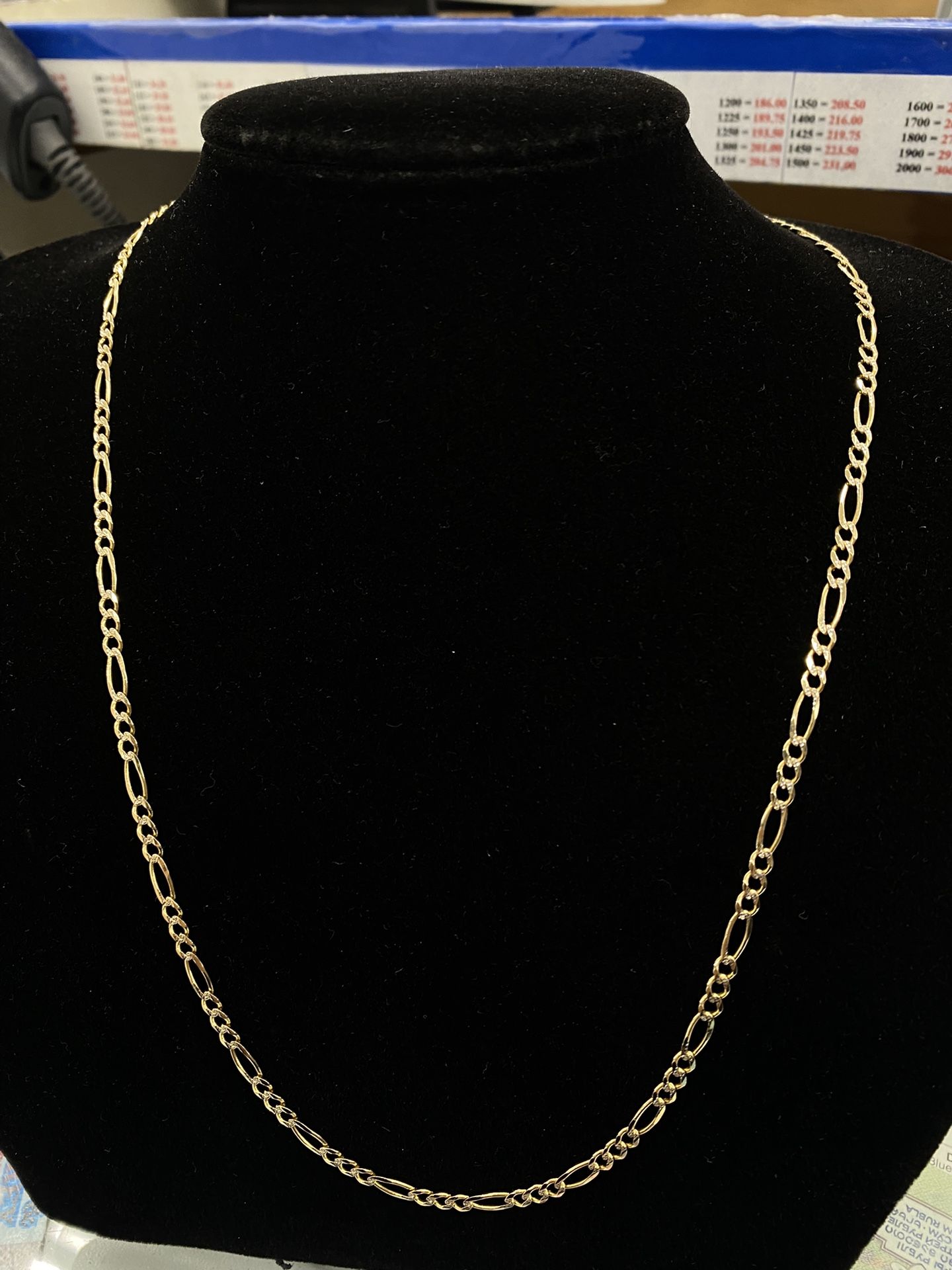 $1200 Yellow Gold Figaro Chain
