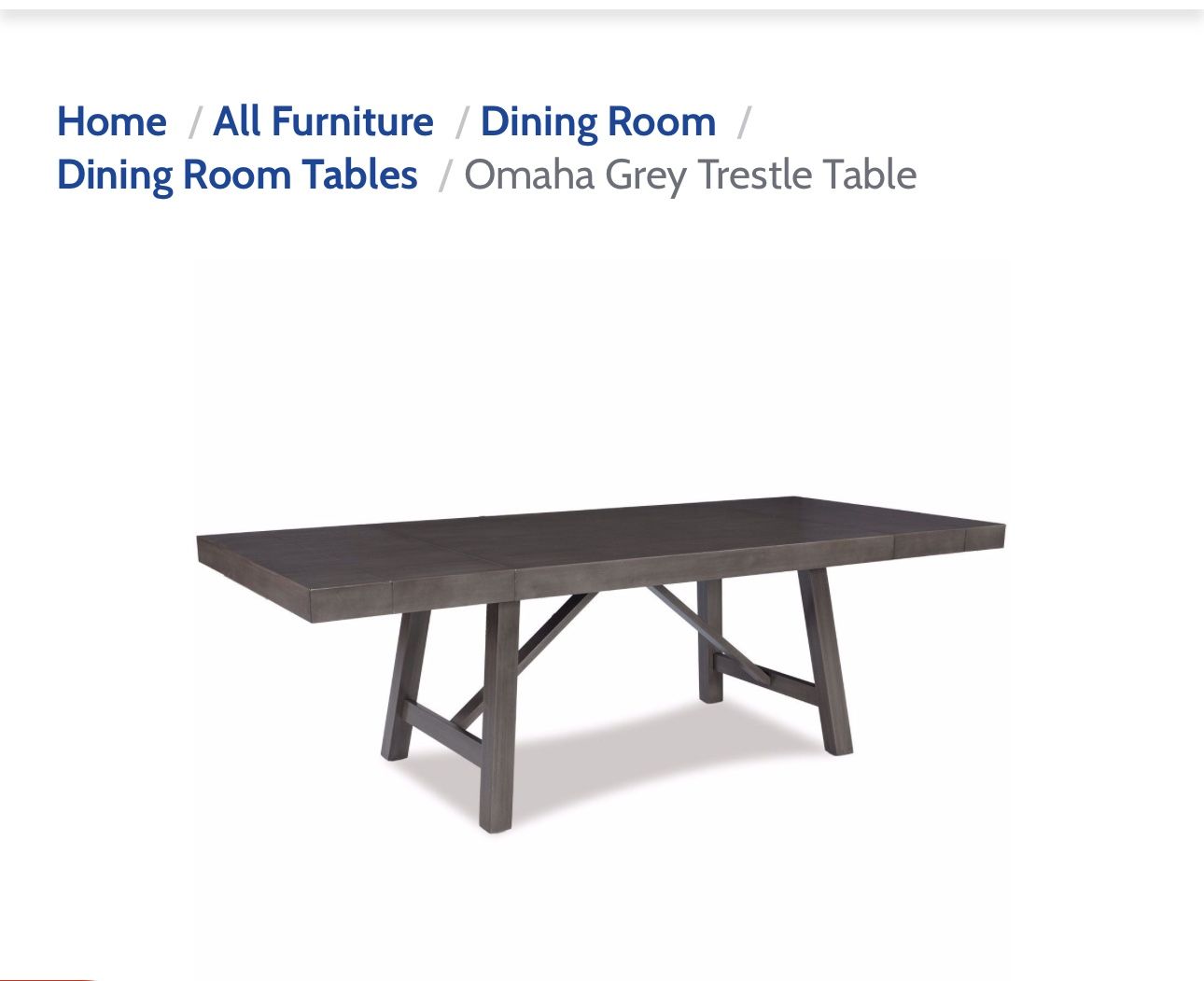 Omaha grey trestle DINING room Table And 8 Chairs