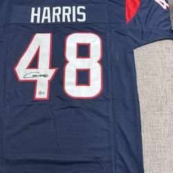 Christian Harris Signed Autograph Custom Jersey - Beckett Coa - Houston Texans
