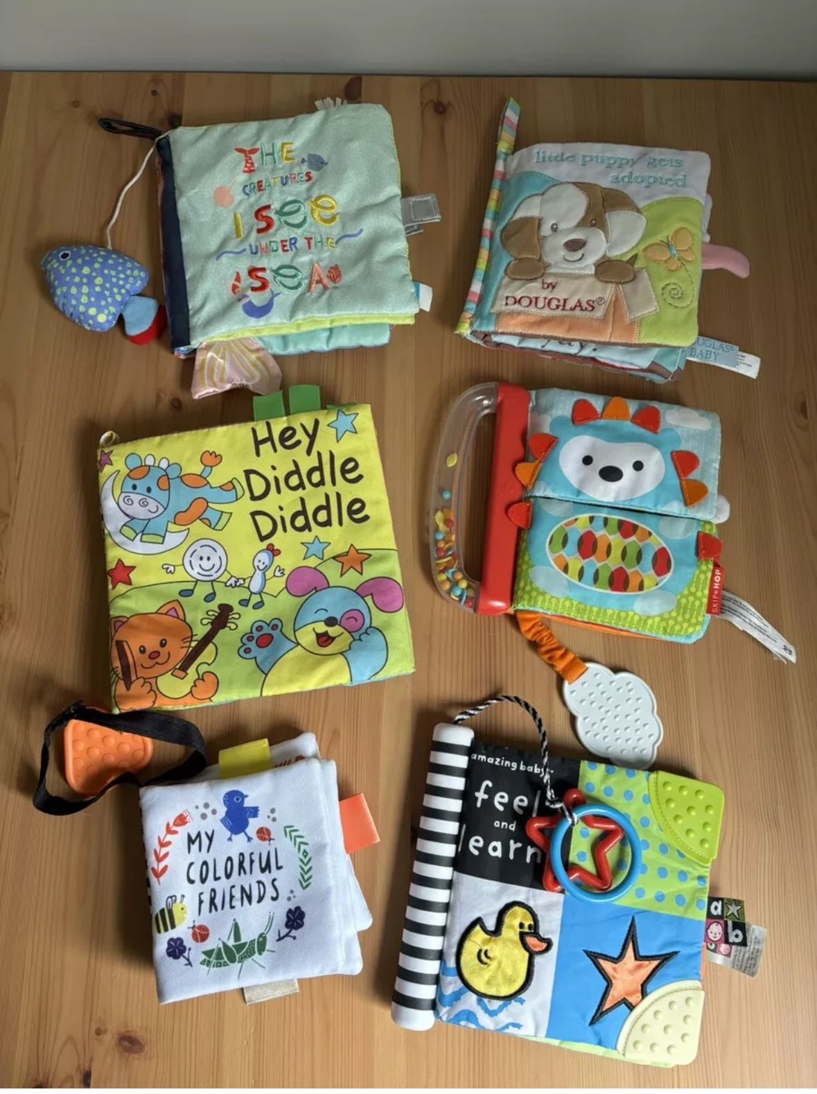 Baby Crinkle Sensory Developmental Plush Book Lot Puppy Animals Sea Nursery