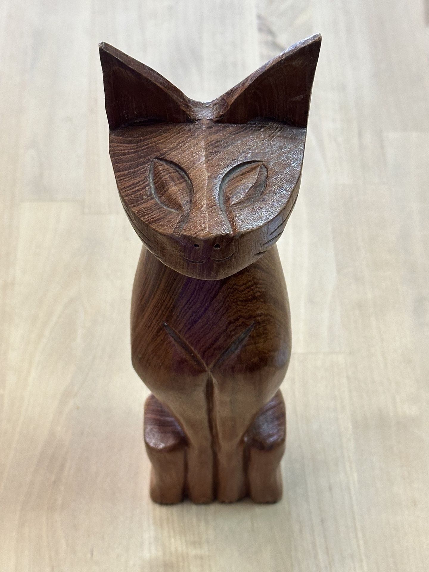 Wooden Cat Carving