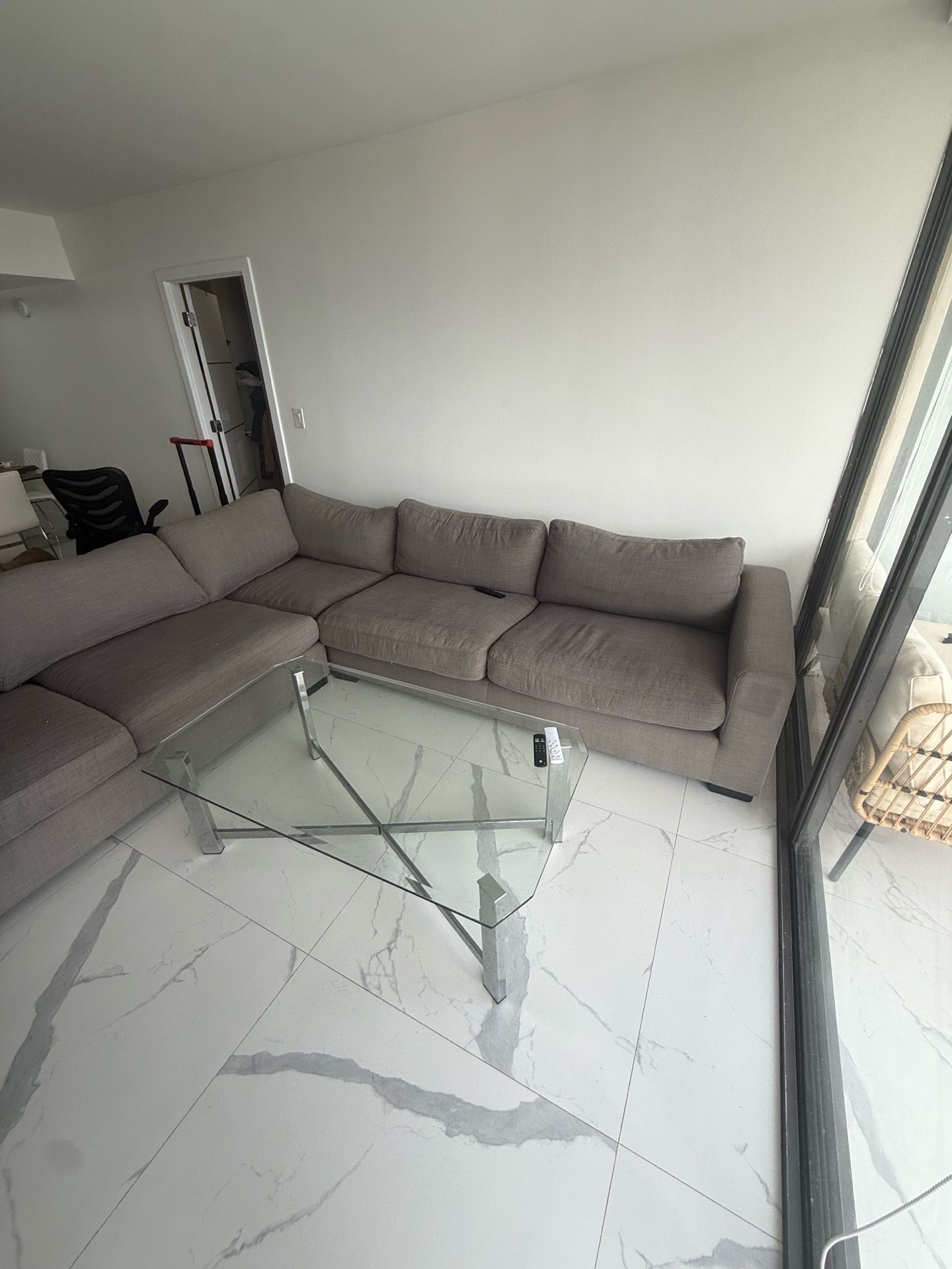 Large gray L shaped sectional sofa
