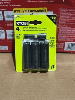RYOBI 3/8 in. Drive SAE Impact Socket Set (4-Piece)