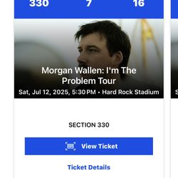 Morgan Wallen Tickets Sat July 12