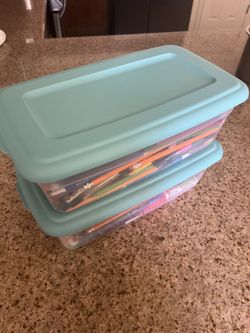 Pencil box with pencils