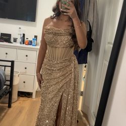 Gold sparky elegant dress