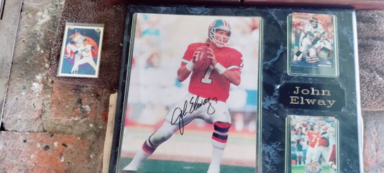 John Elway #7 Denver Broncos Autographed Plaque Mounted W/ Name Plate