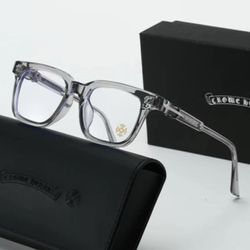 Grey Chrome Heart Glasses 