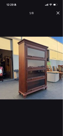 1990s Ethan Allen British Classics Barrister Bookcase Shelf Library Display Empire Good Condition