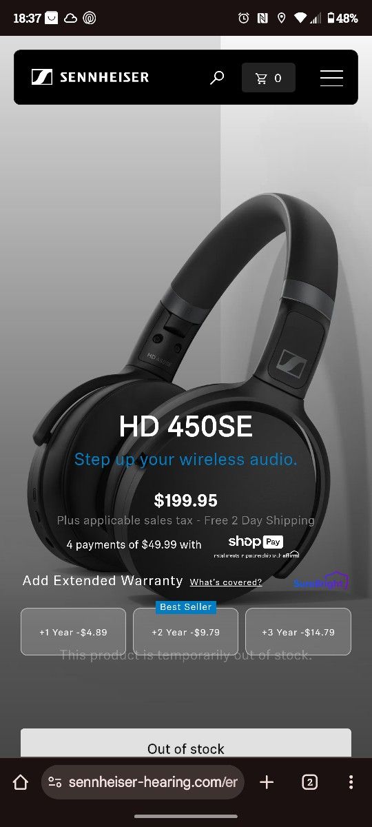 Sennheiser HD450SE Bluetooth Headphones