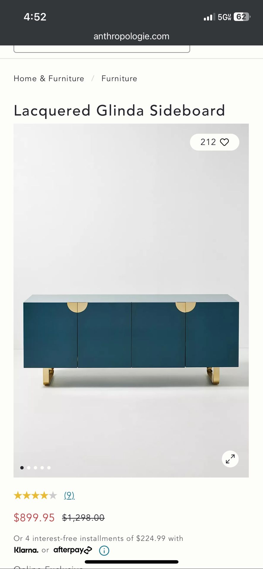 Anthropologie Lacquered Glinda Sideboard