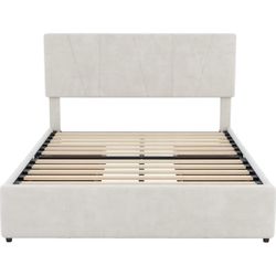 Queen Size Bed With Storage Cabinets 