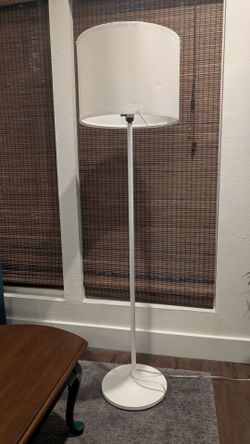 White floor lamp with shade