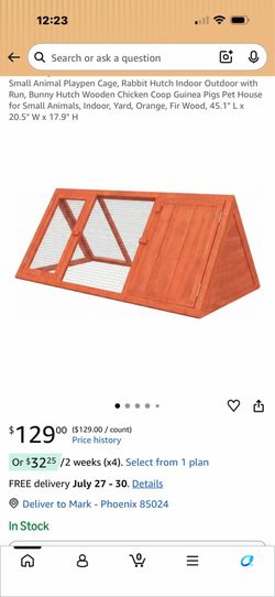 Small Animal Playpen Cage, Rabbit Hutch Indoor Outdoor with Run, Bunny Hutch Wooden Chicken Coop Guinea Pigs Pet House for Small Animals, Indoor, Yard