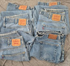 6 Pair Vintage Mens Levi Straight Leg Blue Jeans