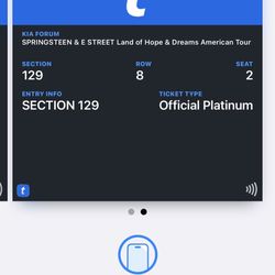 Bruce Springsteen 2 Tickets 