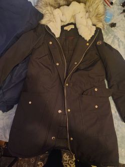 Michael kors puffer coat with faux fur trimmed hood