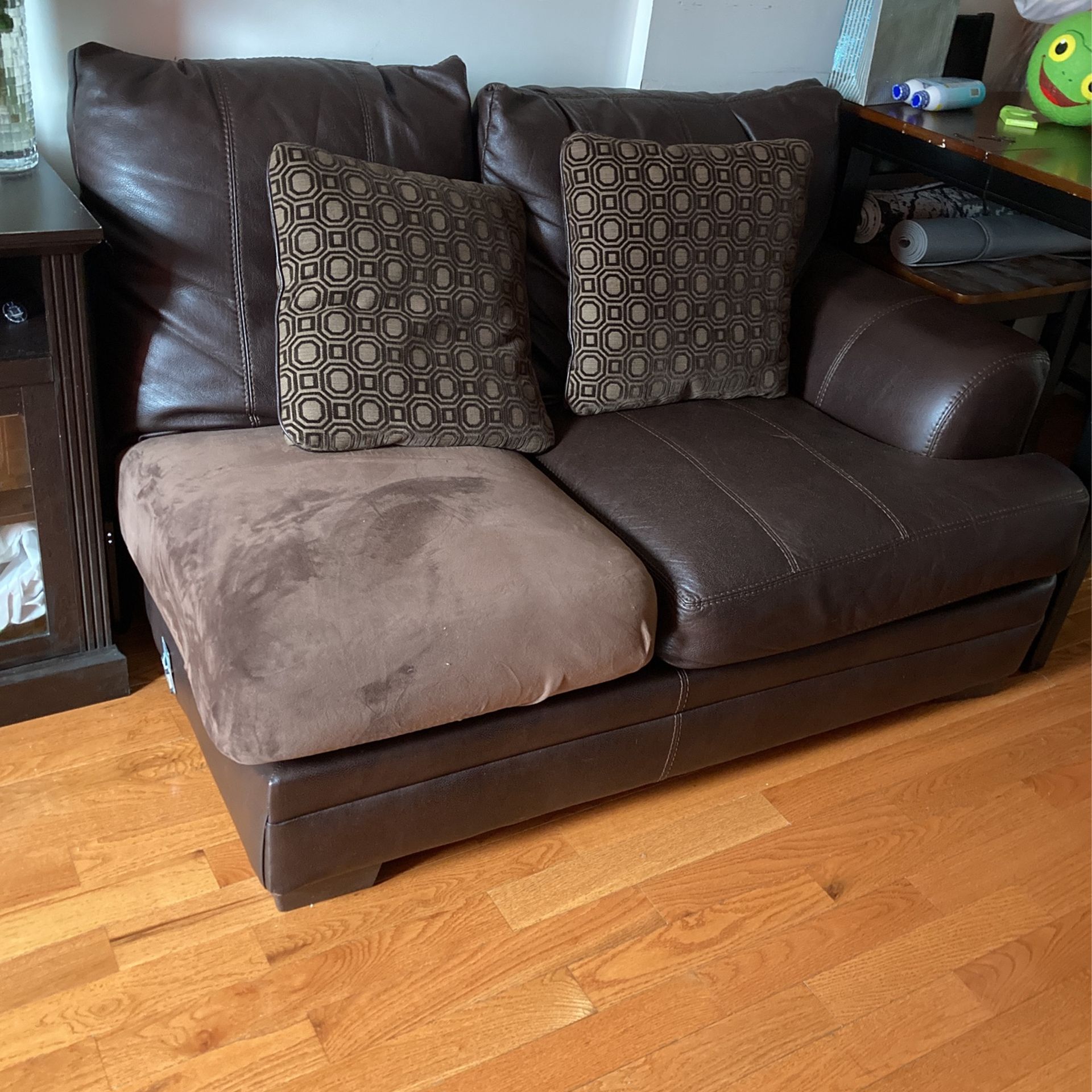 Dark Brown Leather 4 Piece Right Arm Facing Sectional with Chaise