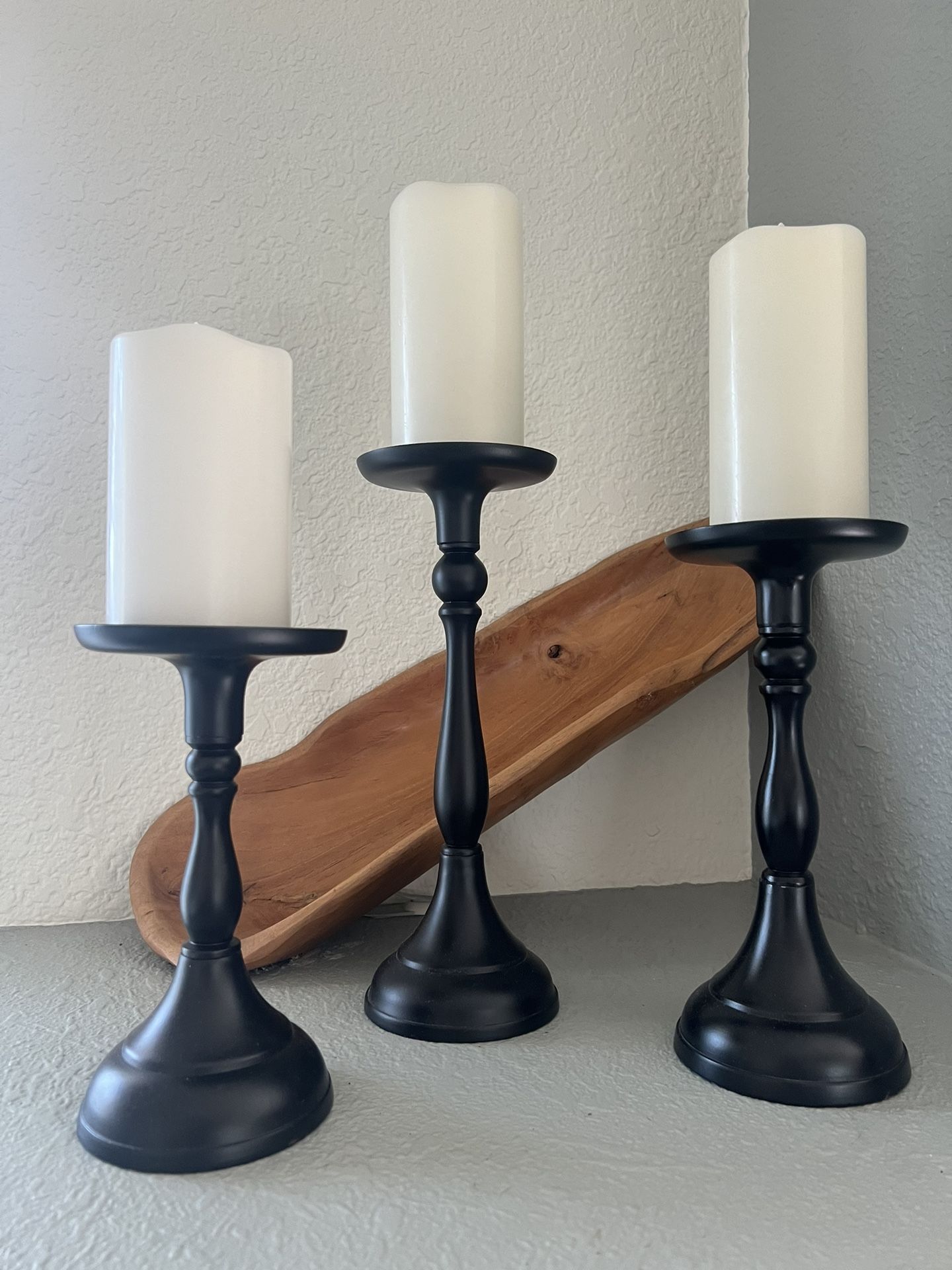 Candlesticks- Matte Black Metal