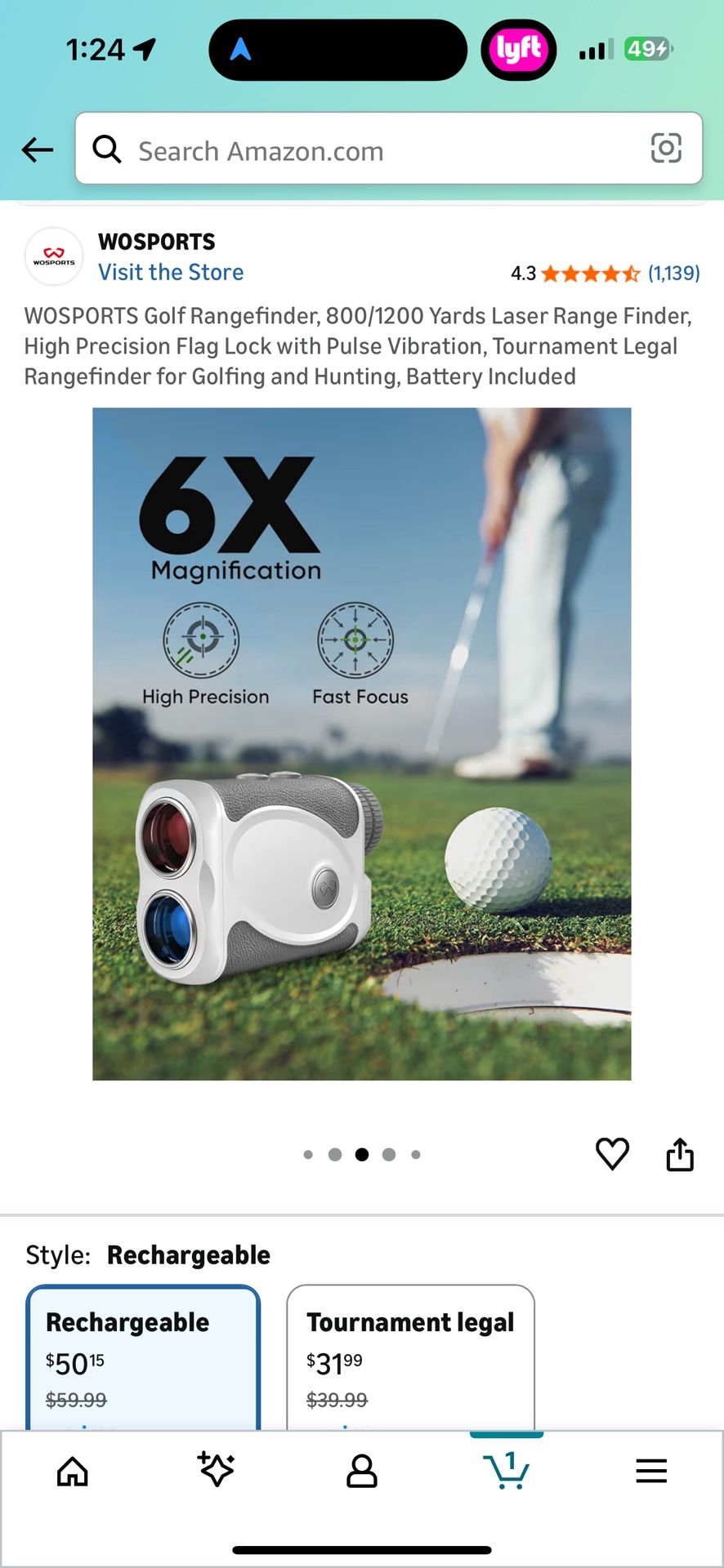 WOSPORTS Golf Rangefinder, 800/1200 Yards Laser Range Finder, High Precision Flag Lock with Pulse Vibration, Tournament Legal Rangefinder for Golfing