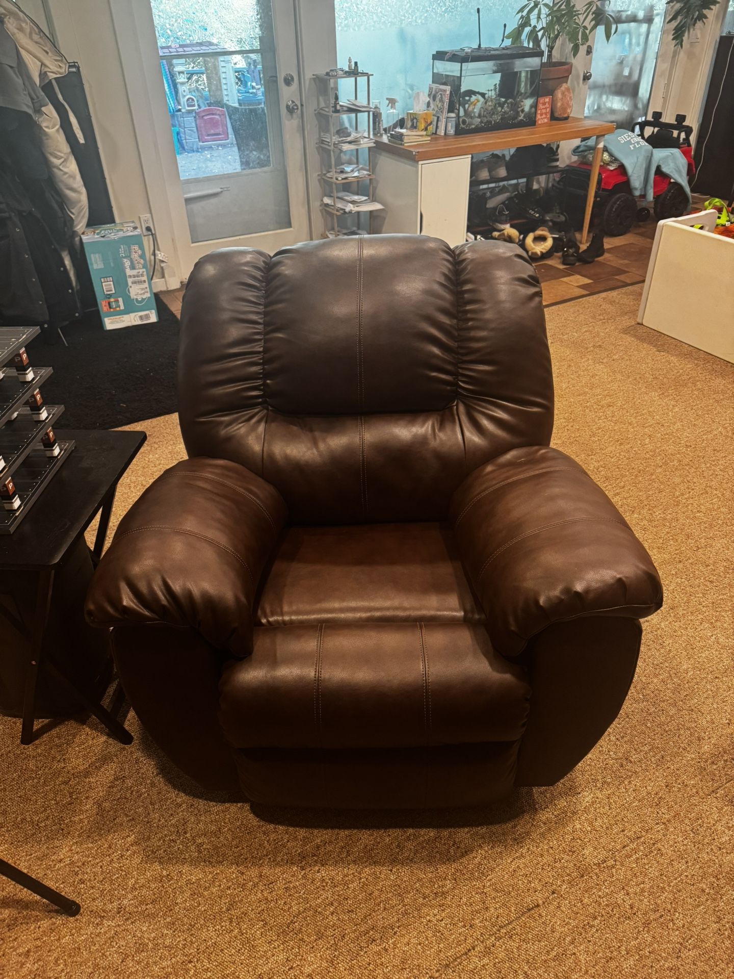Brown Leather Rocking Chair Recliner