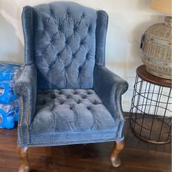 Blue Velvet Side Chair